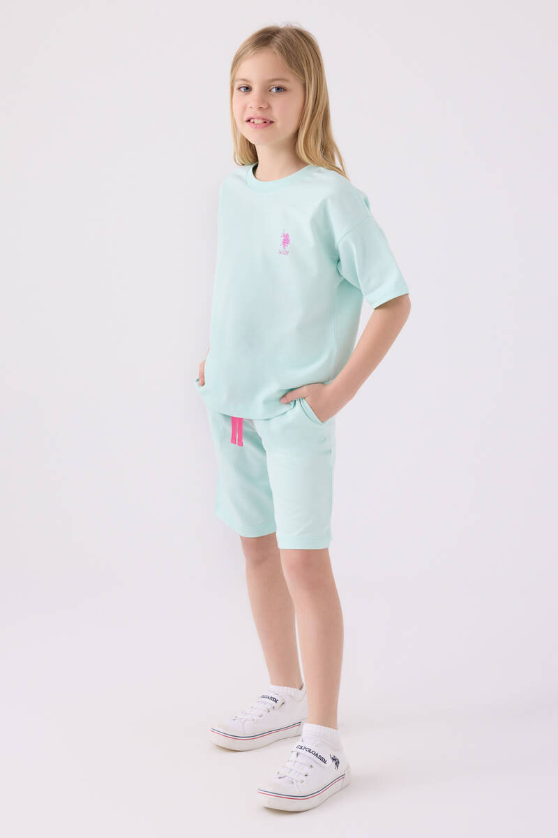 U.S. Polo Assn. Kız Çocuk Mavi Bermuda Takım U.S. Polo Assn. Kız Çocuk Mavi Bermuda Takım
