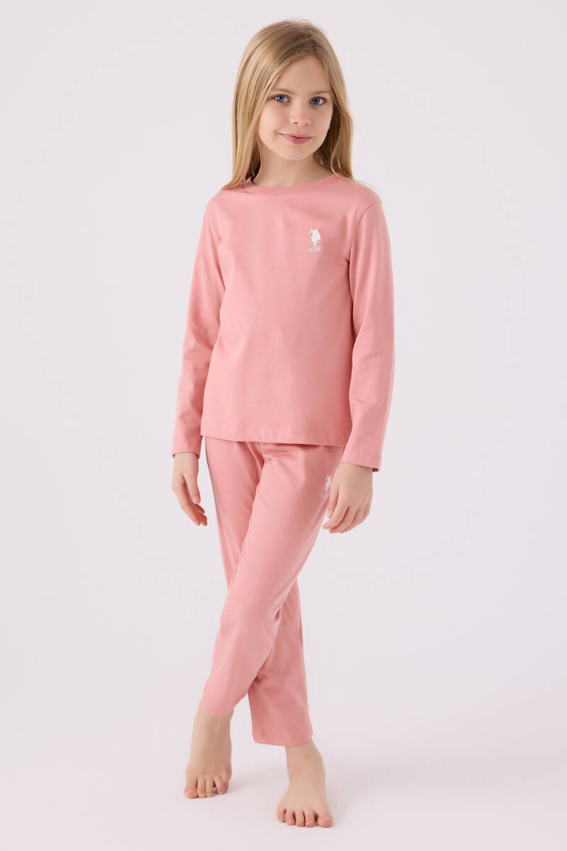 U.S. Polo Assn. Kız Çocuk Pembe Uzun Kol Pijama Takım U.S. Polo Assn. Kız Çocuk Pembe Uzun Kol Pijama Takım