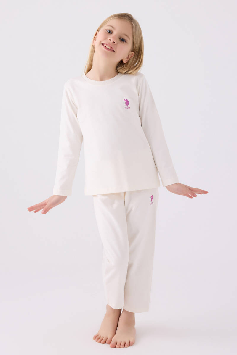 U.S. Polo Assn. Kız Çocuk Beyaz Uzun Kol Pijama Takım U.S. Polo Assn. Kız Çocuk Beyaz Uzun Kol Pijama Takım