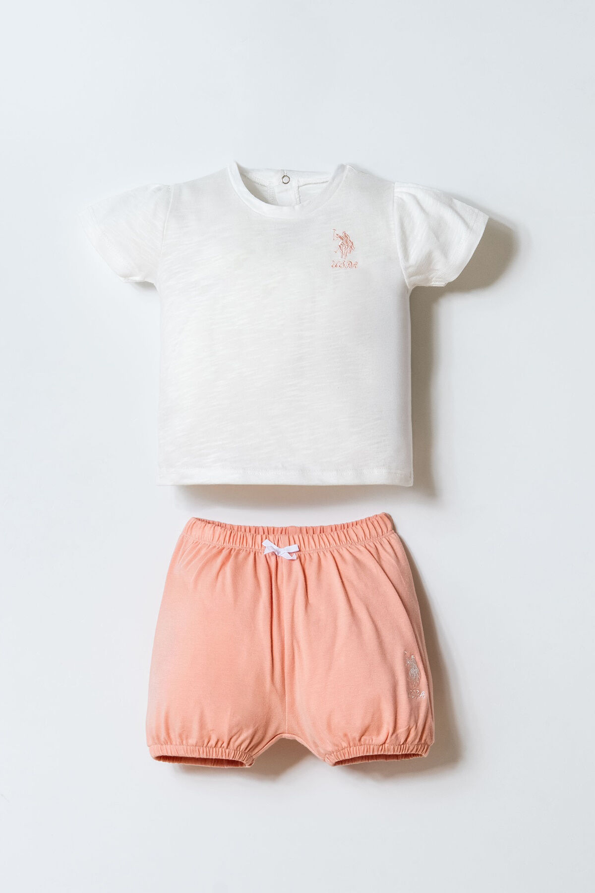 U.S. Polo Assn. Kız Bebek Beyaz Şort Takım