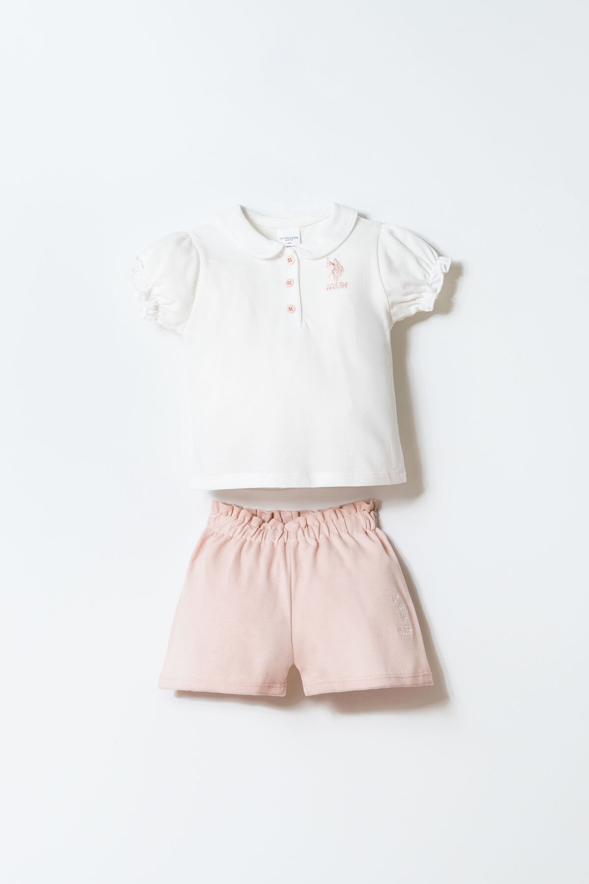 U.S. Polo Assn. Kız Bebek Beyaz Şort Takım
