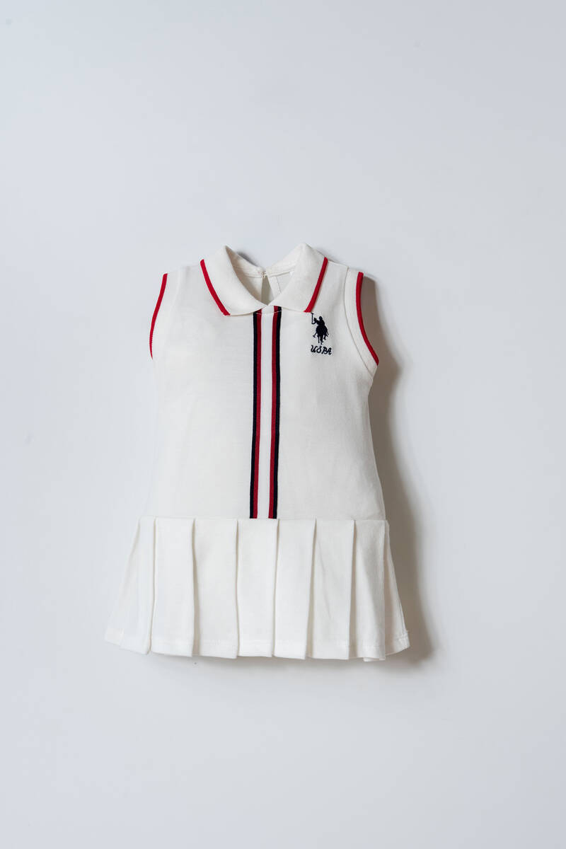 U.S. Polo Assn. Kız Bebek Beyaz Elbise