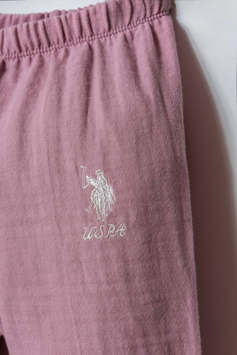 U.S. Polo Assn. Kız Bebek %100 Pamuk V Yaka Nakışlı Yazlık Regular Fit Mor T-Shirt USB2979-C-V1 - 3