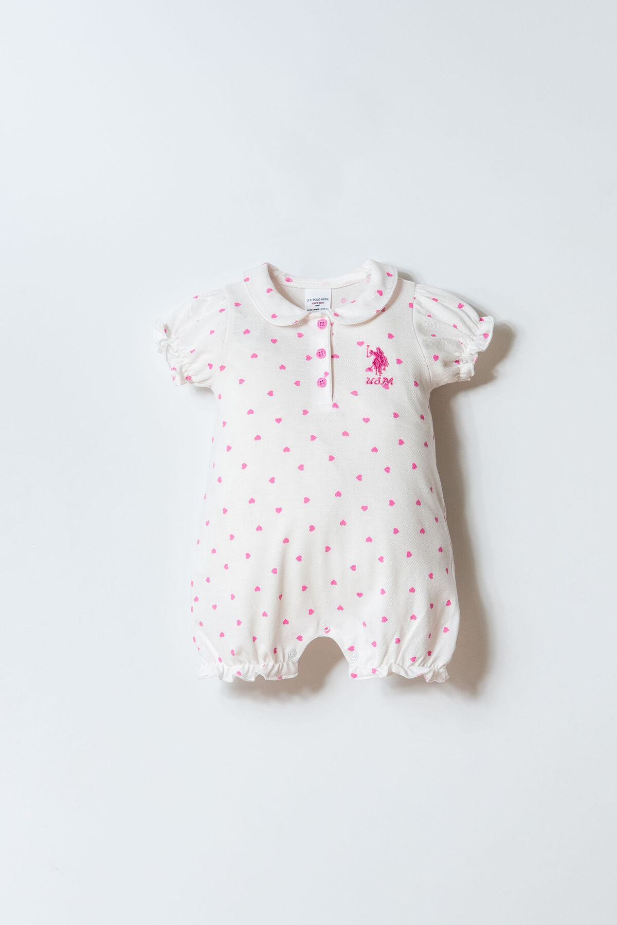 U.S. Polo Assn. Kız Bebek Beyaz Tulum