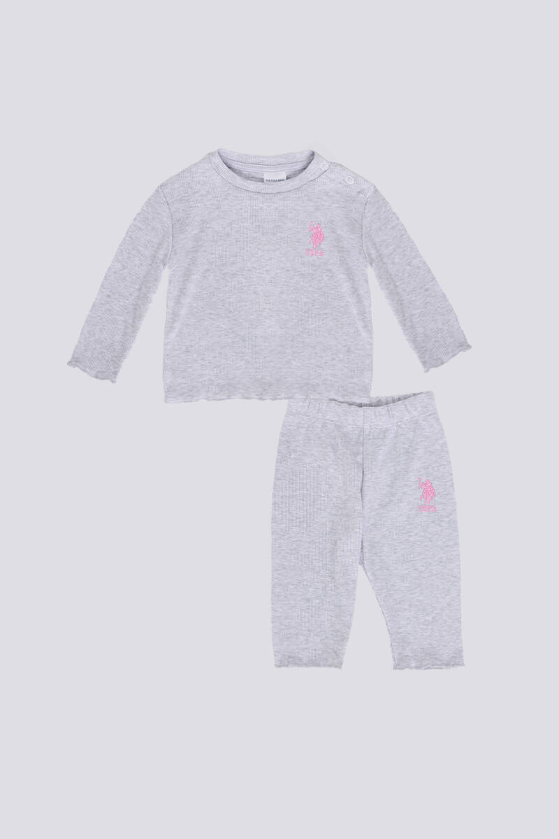 U.S. Polo Assn. Kız Bebek Gri 2'li Bebek Takım