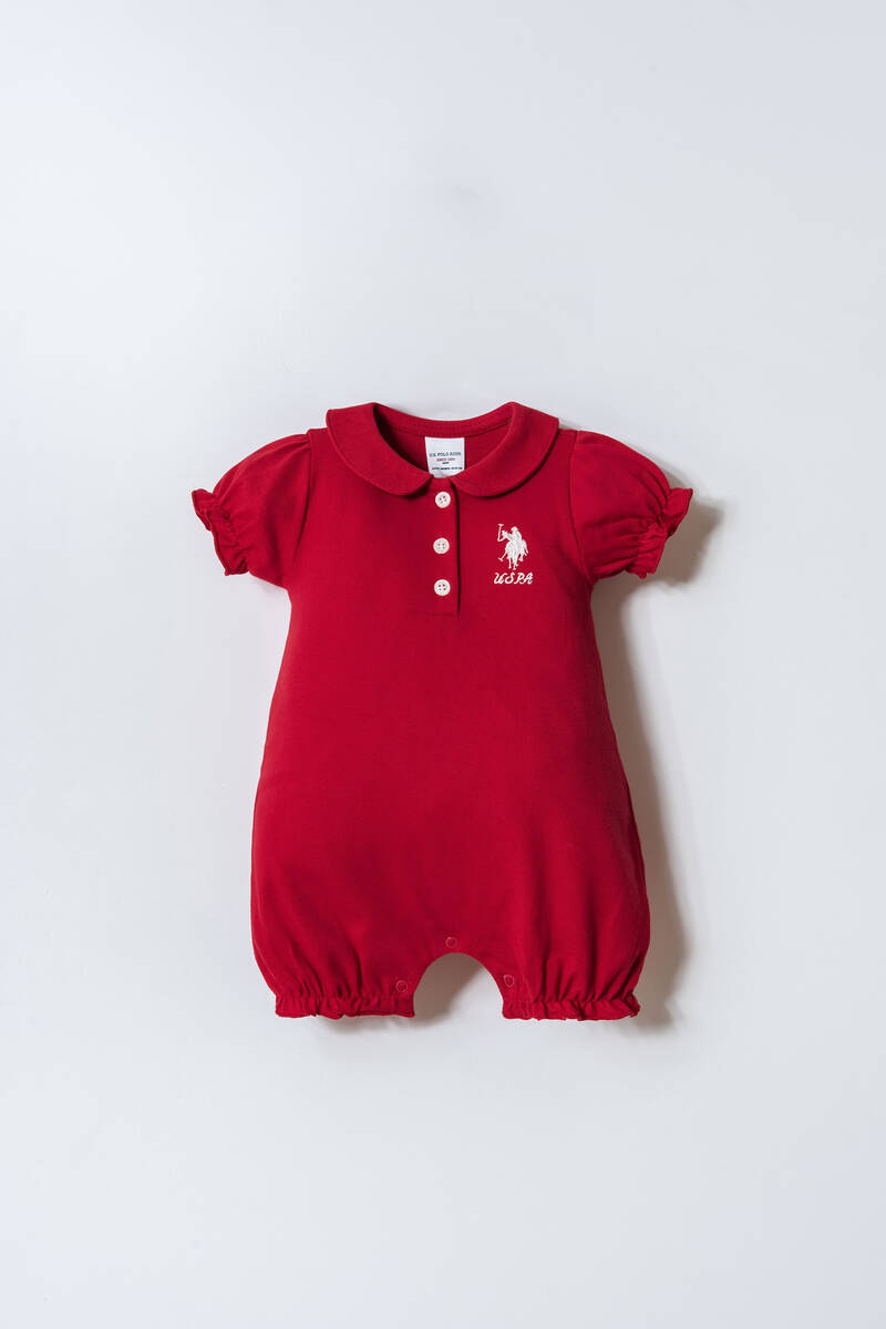 U.S. Polo Assn. Kız Bebek Kırmızı Tulum