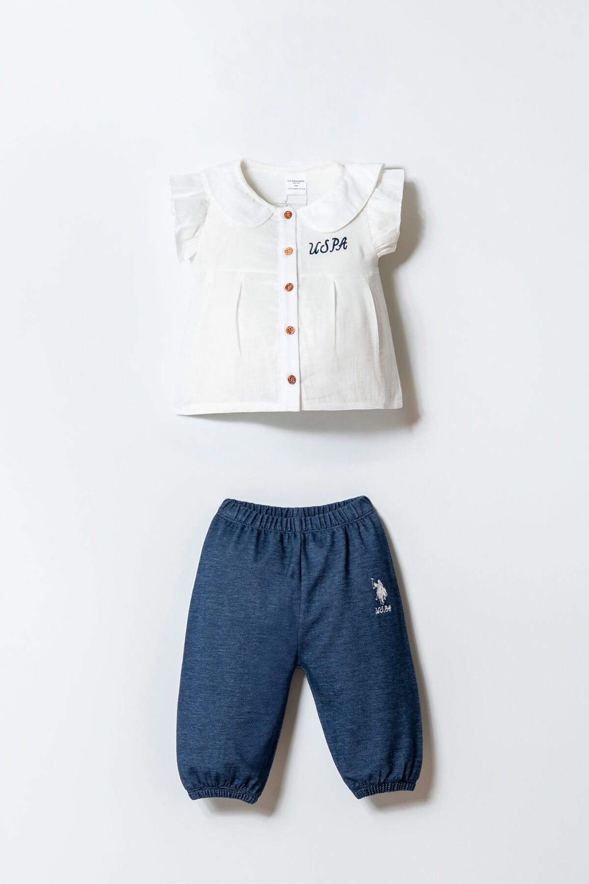 U.S. Polo Assn. Kız Bebek Krem Takım