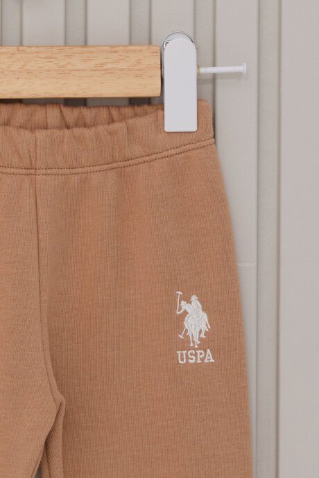 U.S. Polo Assn. Kız Bebek Pamuklu Bebe Yaka Pigment Baskılı Kışlık Regular Fit Krem Bebek Takımı USB2118-C-V1 - 3