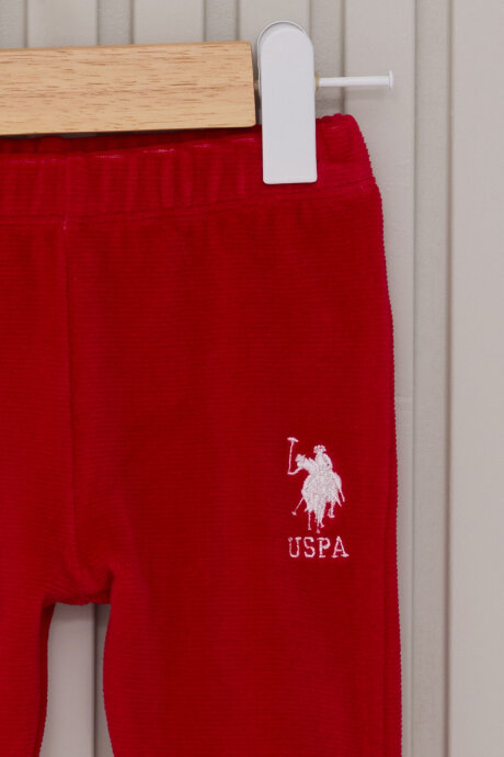U.S. Polo Assn. Kız Bebek Pamuklu Bebe Yaka Pigment Baskılı Kışlık Regular Fit Beyaz Bebek Takımı USB2178-C-V1 - 3