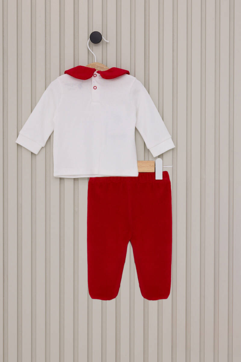 U.S. Polo Assn. Kız Bebek Pamuklu Bebe Yaka Pigment Baskılı Kışlık Regular Fit Beyaz Bebek Takımı USB2178-C-V1 - 4
