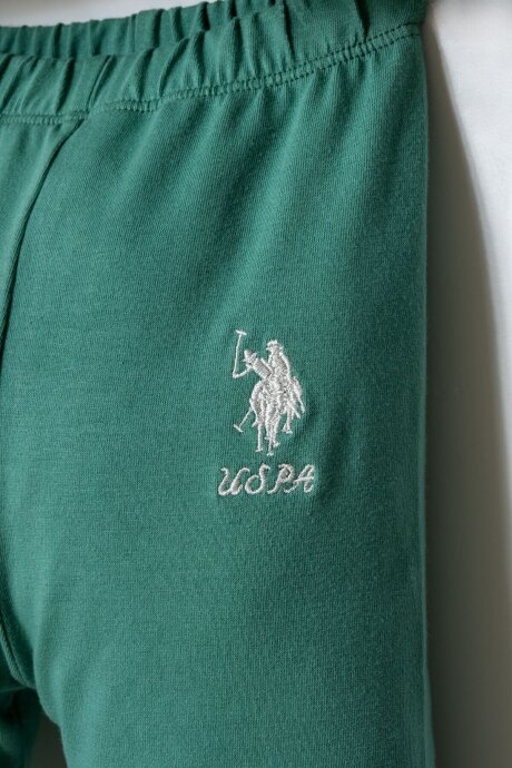 U.S. Polo Assn. Kız Bebek Pamuklu Fermuarlı Yaka Nakışlı Yazlık Regular Fit Yeşil 3'Lü Bebek Takımı USB2981-C-V1 - 5