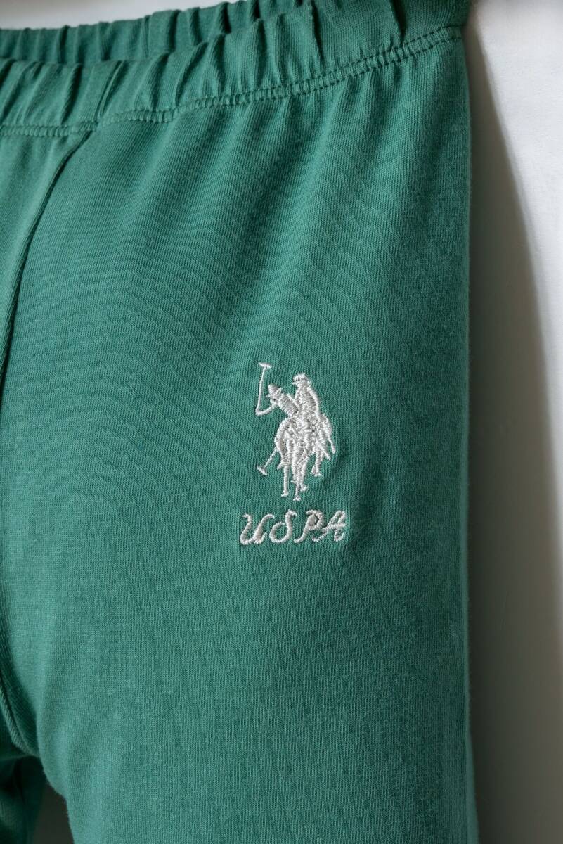 U.S. Polo Assn. Kız Bebek Pamuklu Fermuarlı Yaka Nakışlı Yazlık Regular Fit Yeşil 3'Lü Bebek Takımı USB2981-C-V1 - 5