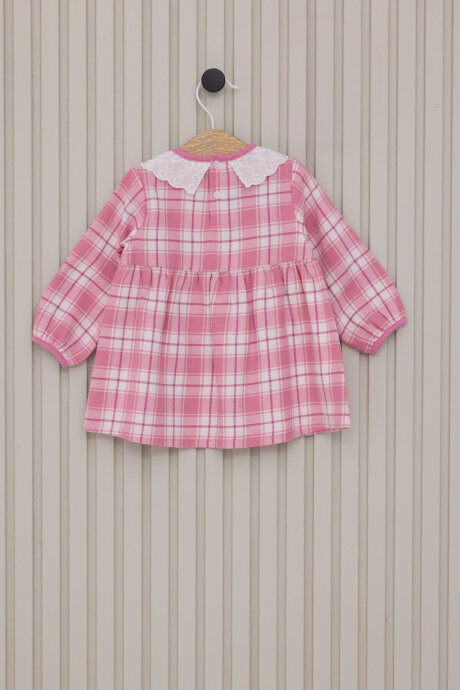 U.S. Polo Assn. Kız Bebek Bebe Yaka Pigment Baskılı Kışlık Regular Fit Pembe Elbise USB2138-C-V1 - 3