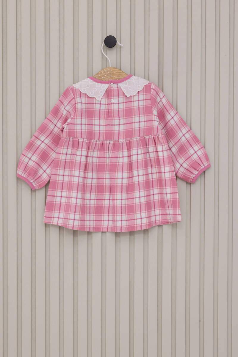 U.S. Polo Assn. Kız Bebek Bebe Yaka Pigment Baskılı Kışlık Regular Fit Pembe Elbise USB2138-C-V1 - 3