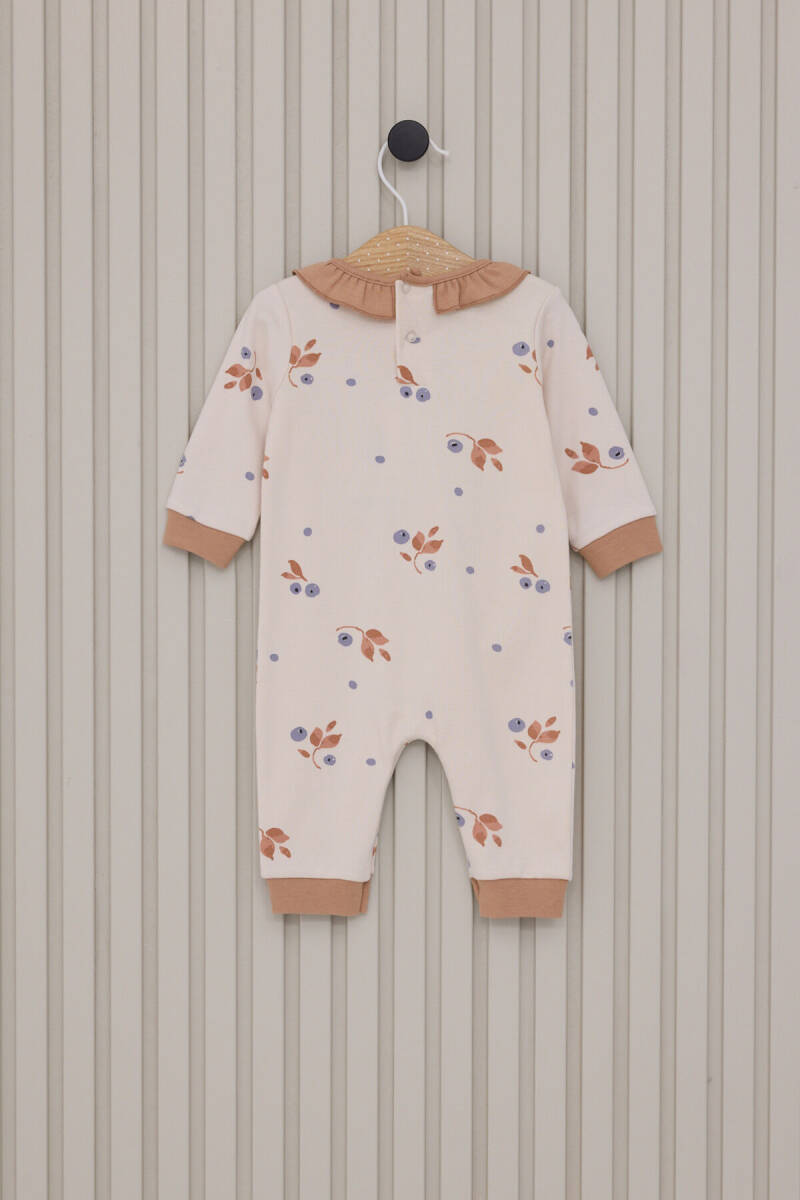U.S. Polo Assn. Kız Bebek Pamuklu Bebe Yaka Pigment Baskılı Kışlık Regular Fit Krem Tulum USB2116-C-V1 - 3