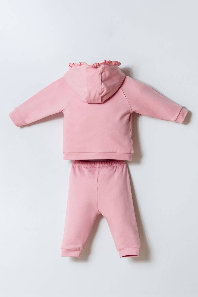 U.S. Polo Assn. Kız Bebek Bisiklet Yaka Nakışlı Yazlık Regular Fit Pembe 3'Lü Bebek Takımı USB2975-C-V1 - 4
