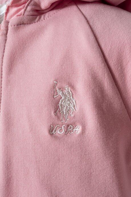 U.S. Polo Assn. Kız Bebek Bisiklet Yaka Nakışlı Yazlık Regular Fit Pembe 3'Lü Bebek Takımı USB2975-C-V1 - 5