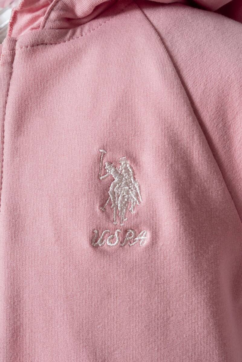 U.S. Polo Assn. Kız Bebek Bisiklet Yaka Nakışlı Yazlık Regular Fit Pembe 3'Lü Bebek Takımı USB2975-C-V1 - 5