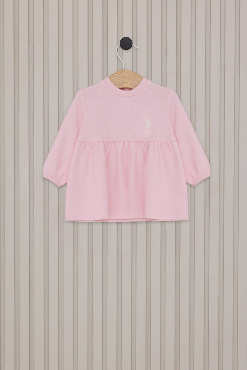U.S. Polo Assn. Kız Bebek Pembe Elbise