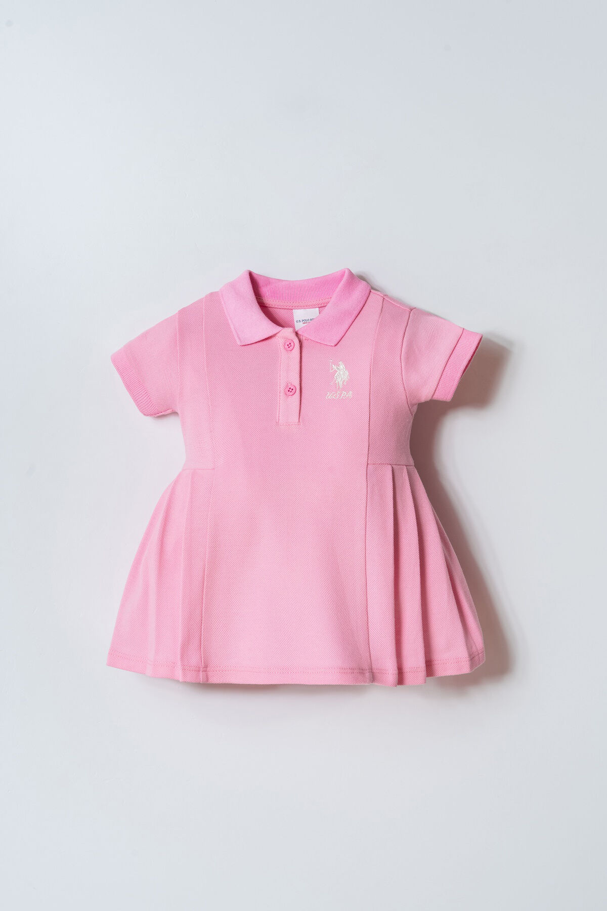 U.S Polo Assn. Kız Bebek Pembe Elbise