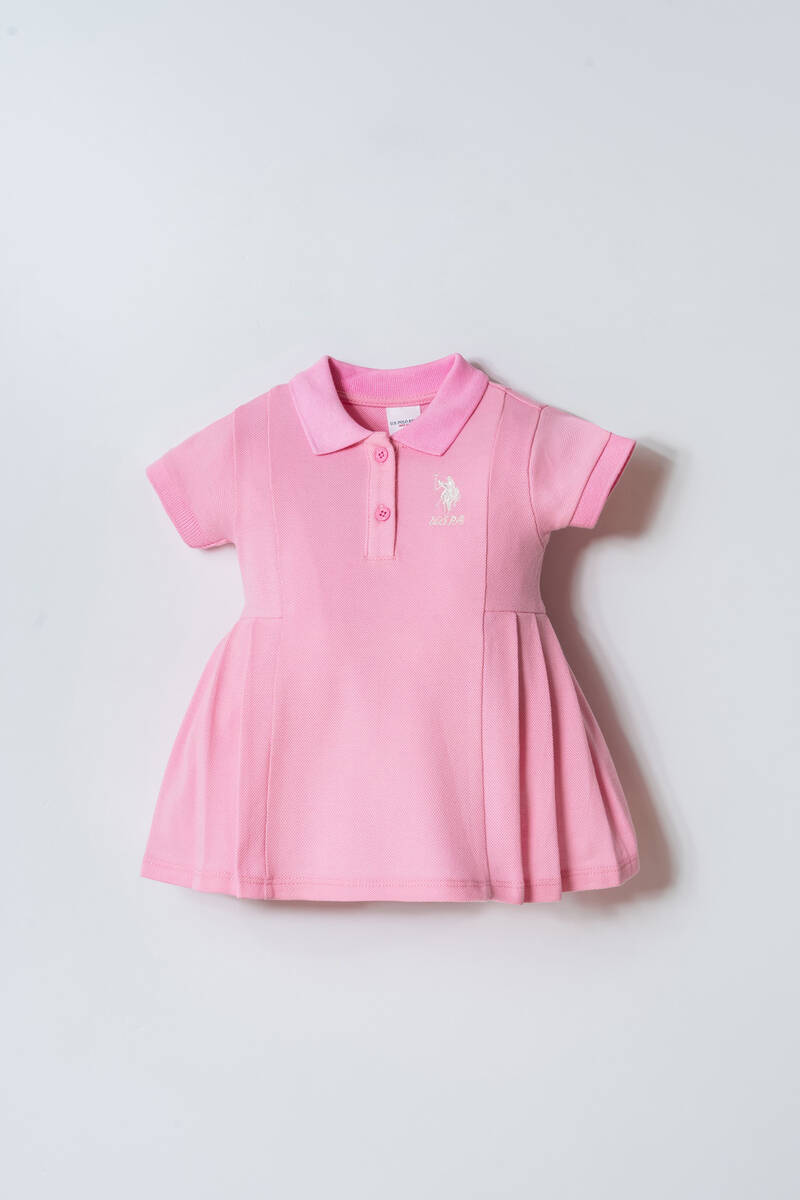 U.S Polo Assn. Kız Bebek Pembe Elbise