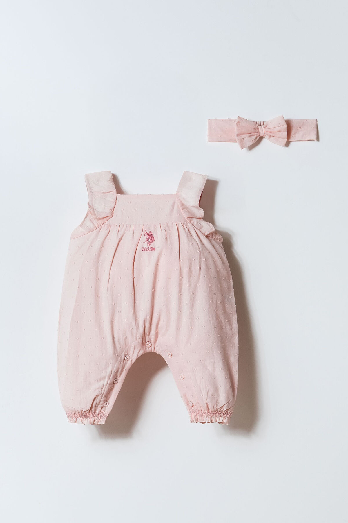 U.S. Polo Assn. Kız Bebek Pembe Tulum