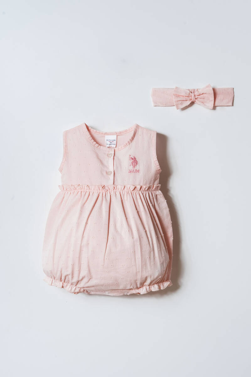 U.S. Polo Assn. Kız Bebek Pembe Tulum