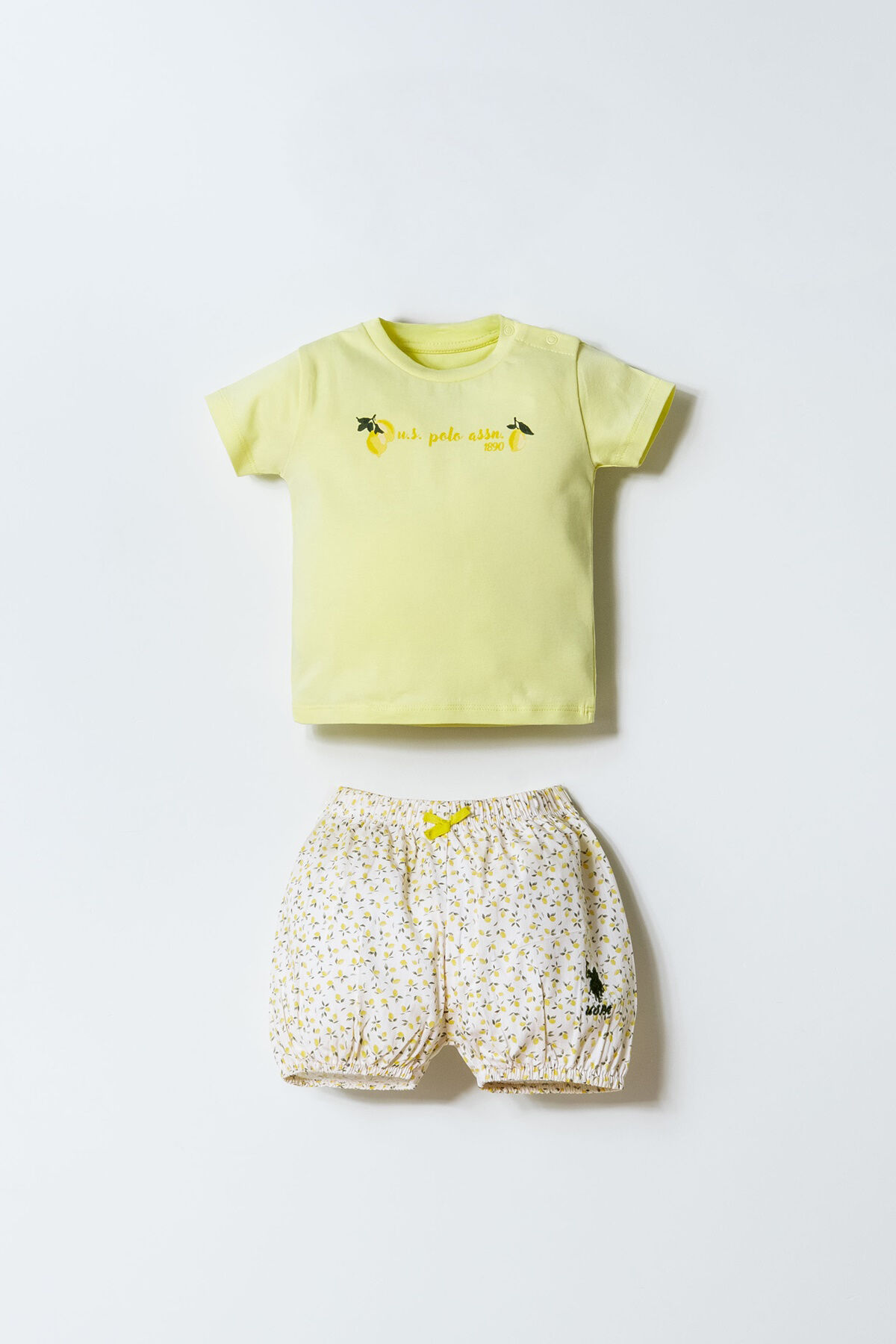 U.S. Polo Assn. Kız Bebek Sarı Şort Takım