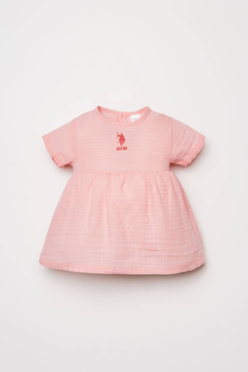 U.S Polo Assn. Kız Bebek Pembe Elbise