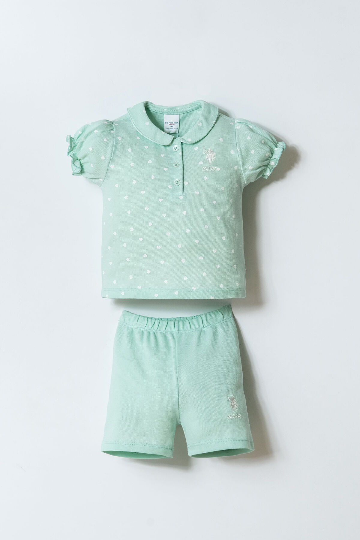 U.S. Polo Assn. Kız Bebek Yeşil Şort Takım