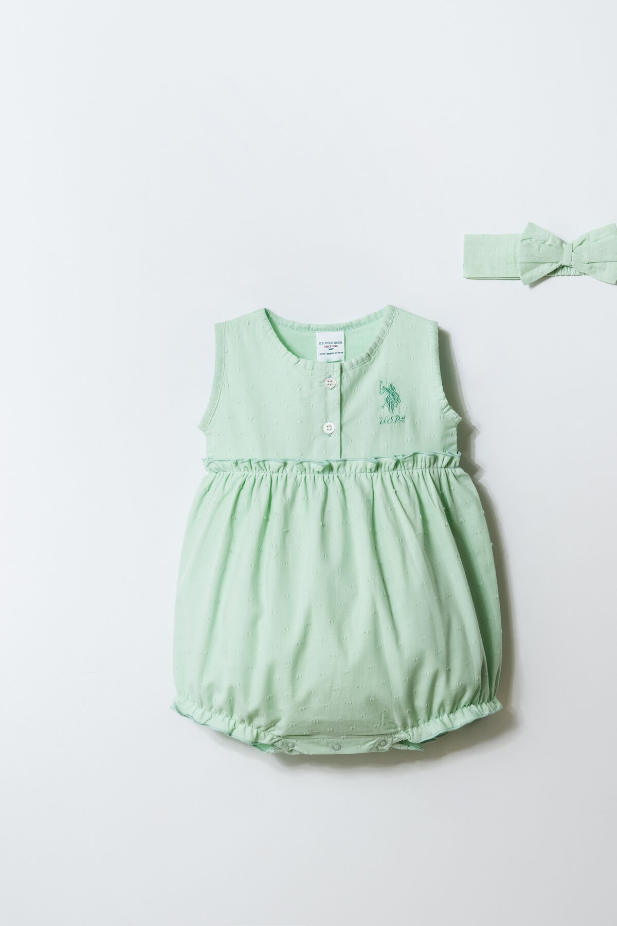 U.S. Polo Assn. Kız Bebek Yeşil Tulum