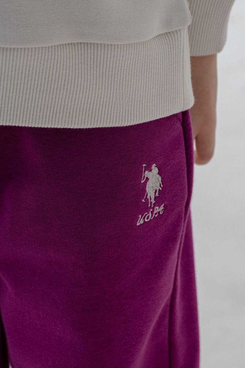 U.S. Polo Assn. Kız Çocuk Baskılı Beyaz Uzun Kol Eşofman Takımı US2701-C-V1 - 5
