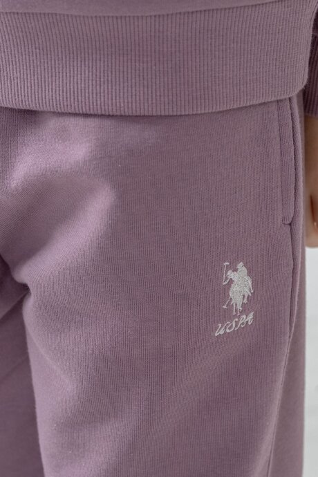 U.S. Polo Assn. Kız Çocuk Baskılı Mavi Uzun Kol Eşofman Takımı US2718-C-V1 - 5