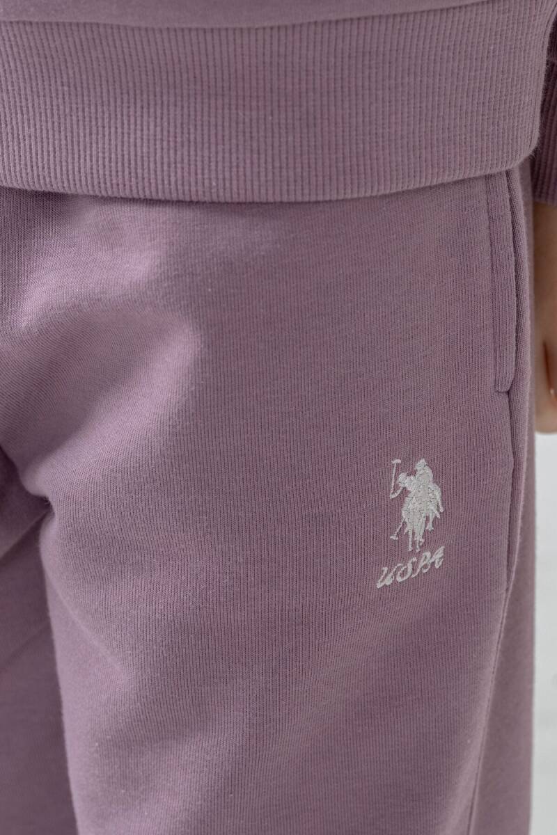 U.S. Polo Assn. Kız Çocuk Baskılı Mavi Uzun Kol Eşofman Takımı US2718-C-V1 - 5