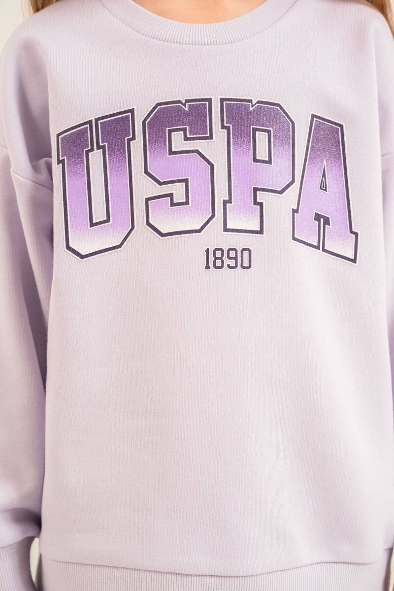 U.S. Polo Assn. Kız Çocuk Baskılı Mor Uzun Kol Eşofman Takımı US2701-C-V2 - 3