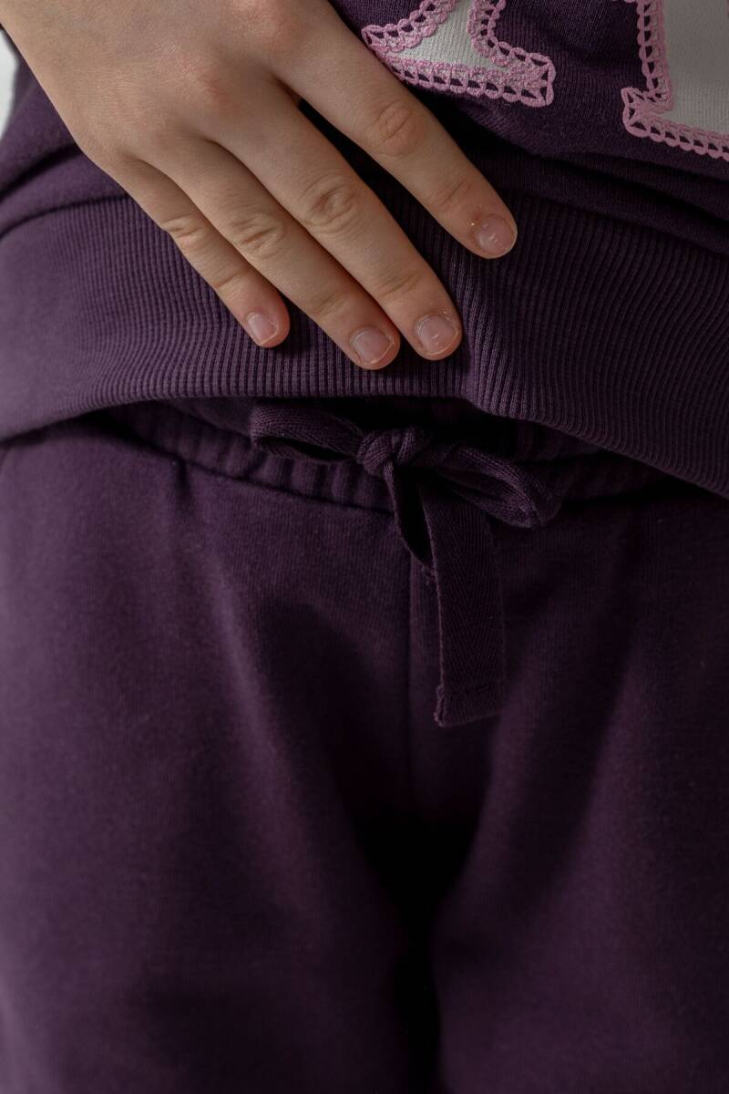 U.S. Polo Assn. Kız Çocuk Baskılı Mor Uzun Kol Eşofman Takımı US2712-C-V1 - 5