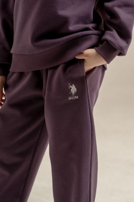 U.S. Polo Assn. Kız Çocuk Baskılı Mor Uzun Kol Eşofman Takımı US2717-C-V2 - 5
