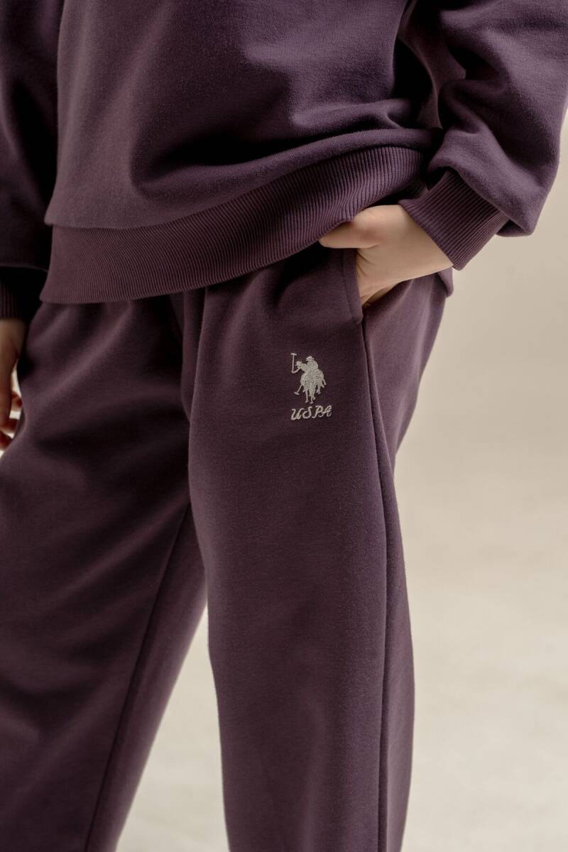 U.S. Polo Assn. Kız Çocuk Baskılı Mor Uzun Kol Eşofman Takımı US2717-C-V2 - 5