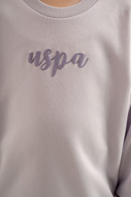 U.S. Polo Assn. Kız Çocuk Baskılı Mor Uzun Kol Eşofman Takımı US2731-C-V2 - 3