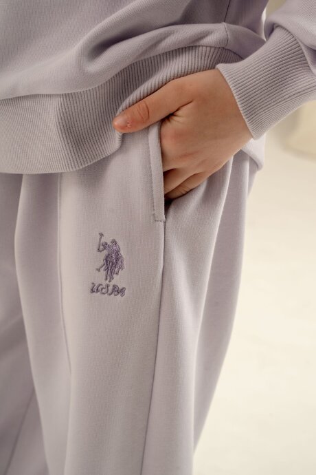 U.S. Polo Assn. Kız Çocuk Baskılı Mor Uzun Kol Eşofman Takımı US2731-C-V2 - 5