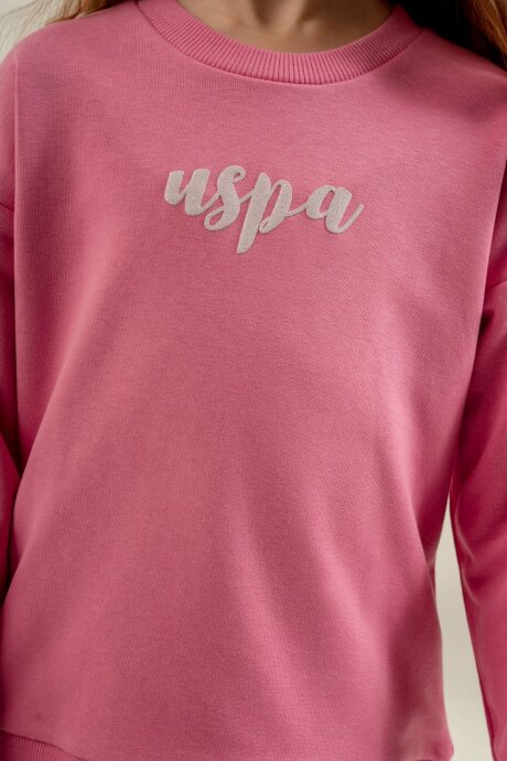 U.S. Polo Assn. Kız Çocuk Baskılı Mor Uzun Kol Eşofman Takımı US2731-C-V3 - 3