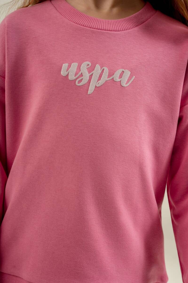U.S. Polo Assn. Kız Çocuk Baskılı Mor Uzun Kol Eşofman Takımı US2731-C-V3 - 3