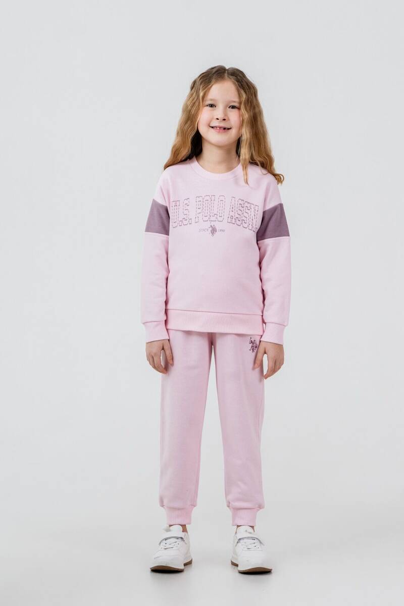 U.S. Polo Assn. Kız Çocuk Baskılı Pembe Uzun Kol Eşofman Takımı US2704-C-V1 - 6