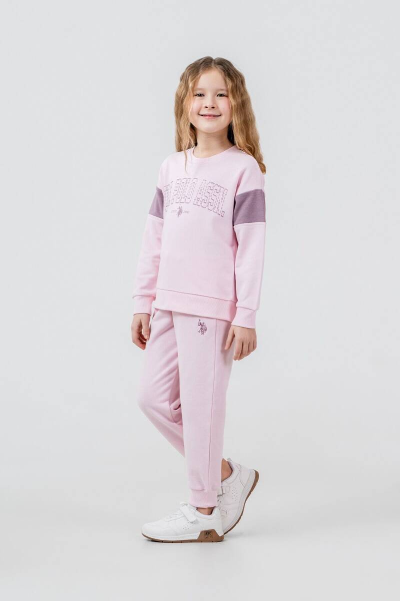 U.S. Polo Assn. Kız Çocuk Baskılı Pembe Uzun Kol Eşofman Takımı US2704-C-V1 - 8