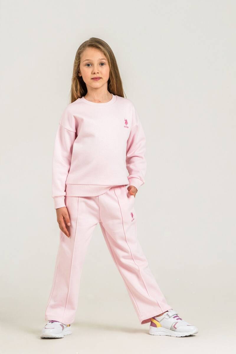 U.S. Polo Assn. Kız Çocuk Baskılı Pembe Uzun Kol Eşofman Takımı US2707-C-V1 - 1
