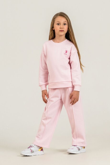U.S. Polo Assn. Kız Çocuk Baskılı Pembe Uzun Kol Eşofman Takımı US2707-C-V1 (1)