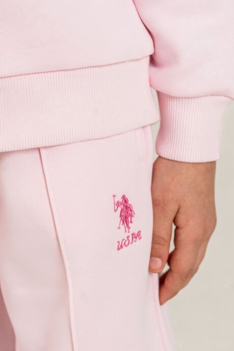 U.S. Polo Assn. Kız Çocuk Baskılı Pembe Uzun Kol Eşofman Takımı US2707-C-V1 - 3