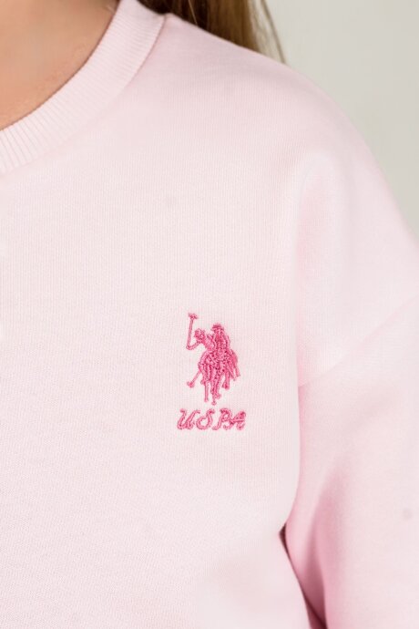 U.S. Polo Assn. Kız Çocuk Baskılı Pembe Uzun Kol Eşofman Takımı US2707-C-V1 - 5