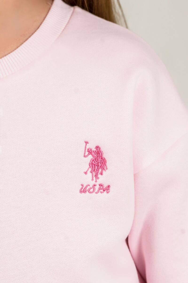 U.S. Polo Assn. Kız Çocuk Baskılı Pembe Uzun Kol Eşofman Takımı US2707-C-V1 - 5