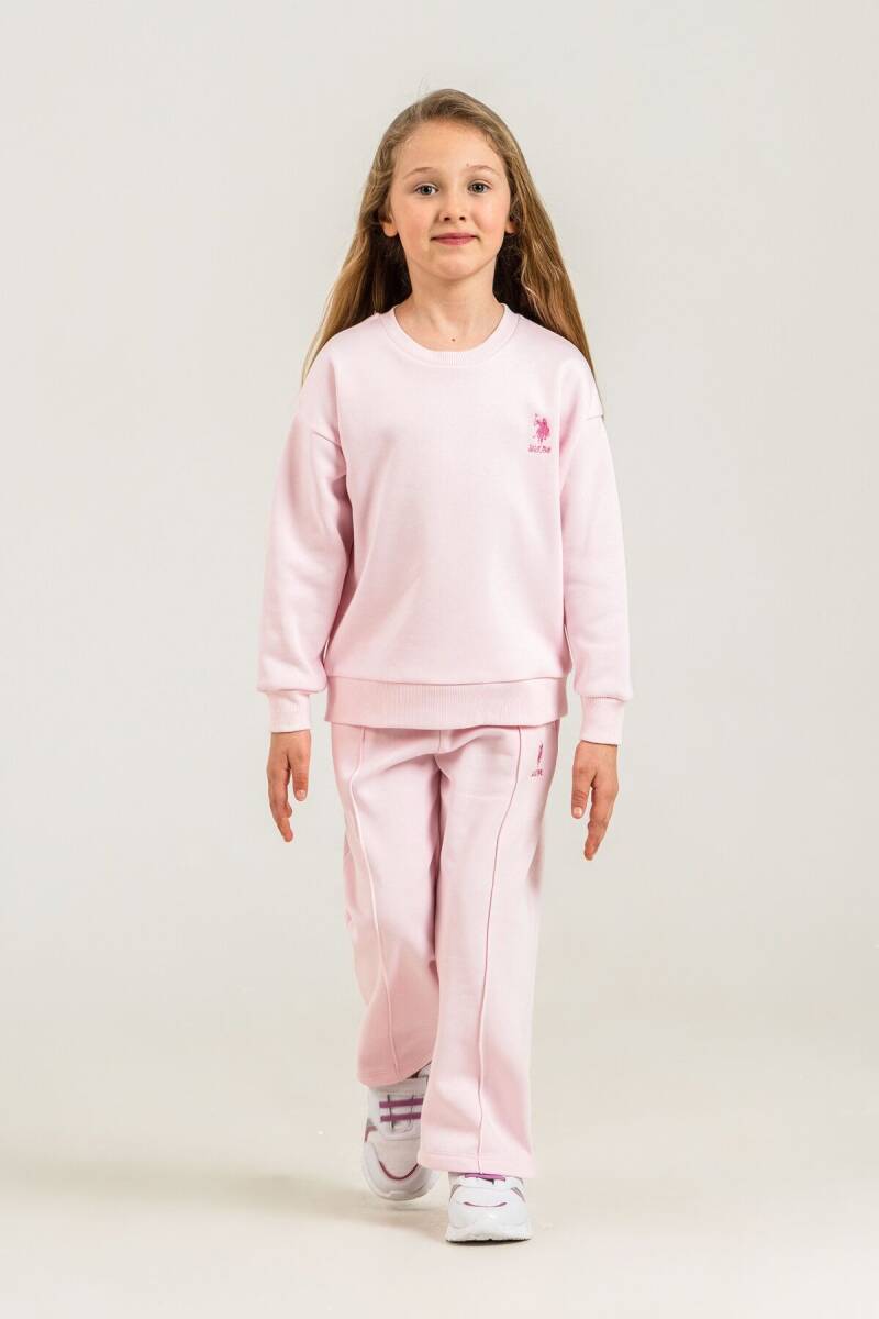 U.S. Polo Assn. Kız Çocuk Baskılı Pembe Uzun Kol Eşofman Takımı US2707-C-V1 - 7